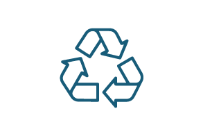 A recycling symbol.